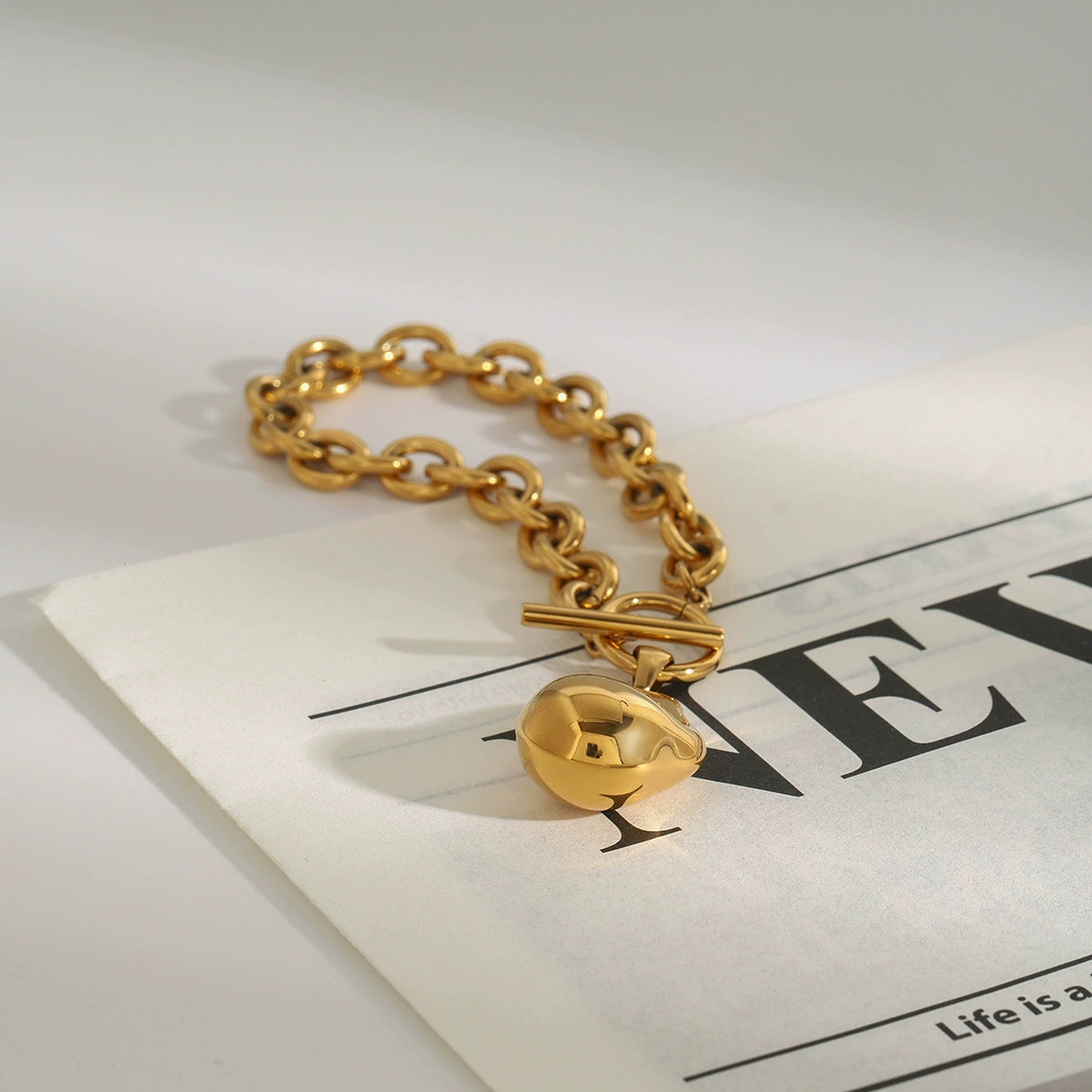 杰鼎 Bracelets? брелок из нержавеющей стали, украшение, европейский стиль, стиль легкой роскоши, высокий класс, образец золота 750, не выцветает