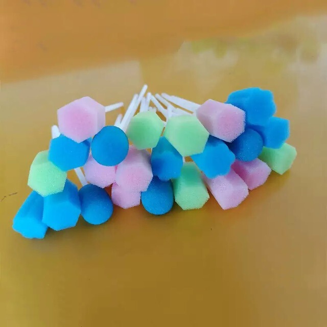 Disposable sponge stick dental cleaning care stick sponge stick oral massage disinfection stick dental materials