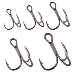 Wenhé black nickel blood trough hook three hooks 2#4#6#8#10#lure false hook three anchor hook wholesale