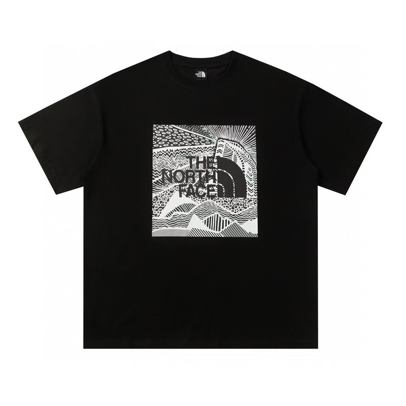 NTノースフェイスの純綿Tシャツの正しいバージョン、男性と女性用、カップル向けの同じスタイル、トレンディなプリント、幅広で多用途、カジュアル半袖|undefined