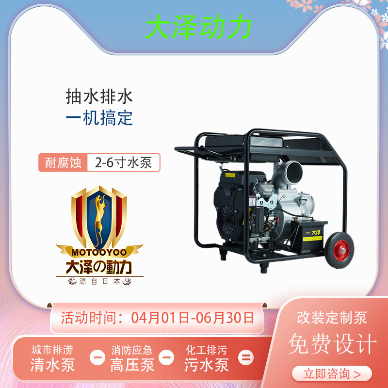 大泽动力6寸汽油动力水泵 市政排污园林绿化 TOTO60EW-S 抽排水机|undefined