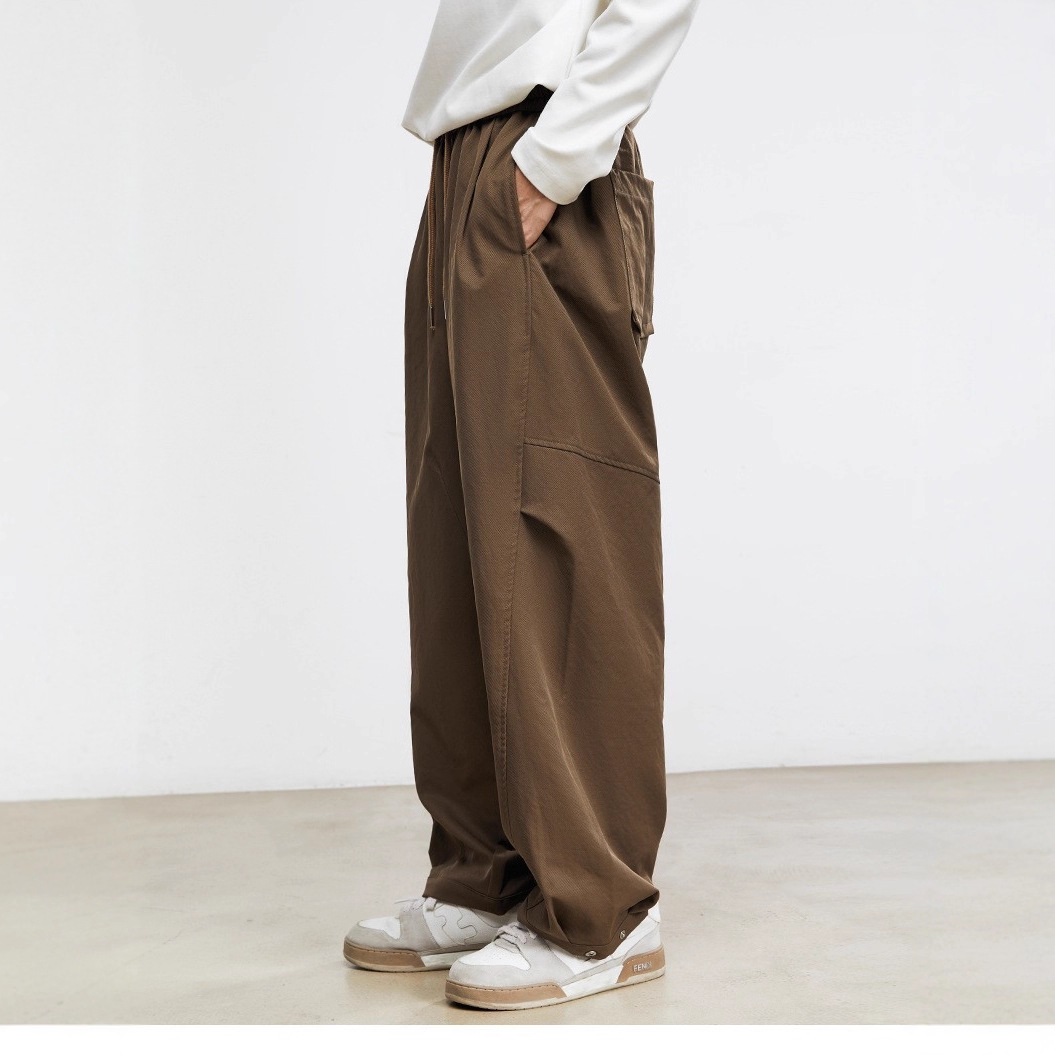 亦止男装美式弯刀阔腿裤男秋季新款日系复古工装裤宽松休闲长裤男