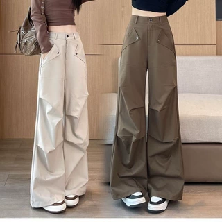 工装裤女2026春夏韩版新款户外登山裤高腰宽松显瘦运动阔腿长裤子
