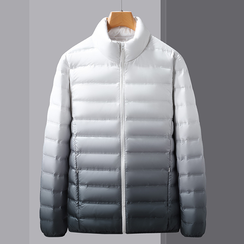 Men's Clothing Winter Clothing New Men's Short Hooded Jacket Trendy Brand Solid Color 60 White Duck Down Warm Top_voghion.com