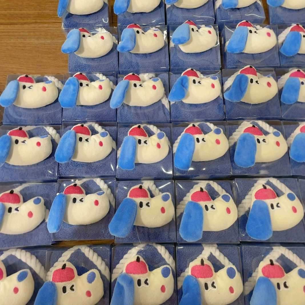 Синие уши, красная шляпа, собака, мультяшное плюшевое животное, полотенце для рук, сувенир, свадебный детский банкетный сувенир