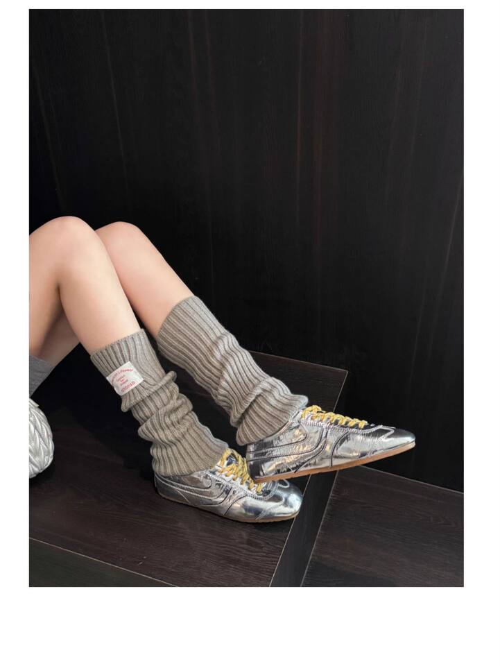 Giày sneaker nữ da thật cổ thấp dáng cổ điển buộc dây phối màu — Bạc, màu nâu, màu xanh lá cây, màu đỏ chi tiết 30