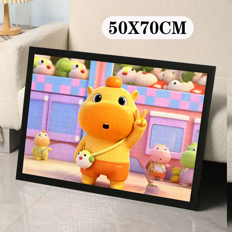 50X70 Photo Frame 1000 Pieces 500 Piece Puzzle Frame Cartoon Anime Wooden Large Size Frame Wall Hanging Mounting Frame