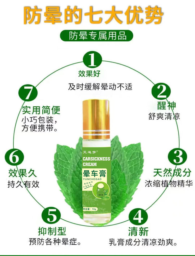 Mint Cooling Balm Roll On for Travel Motion Sickness and Mosquito Repellent 10g details