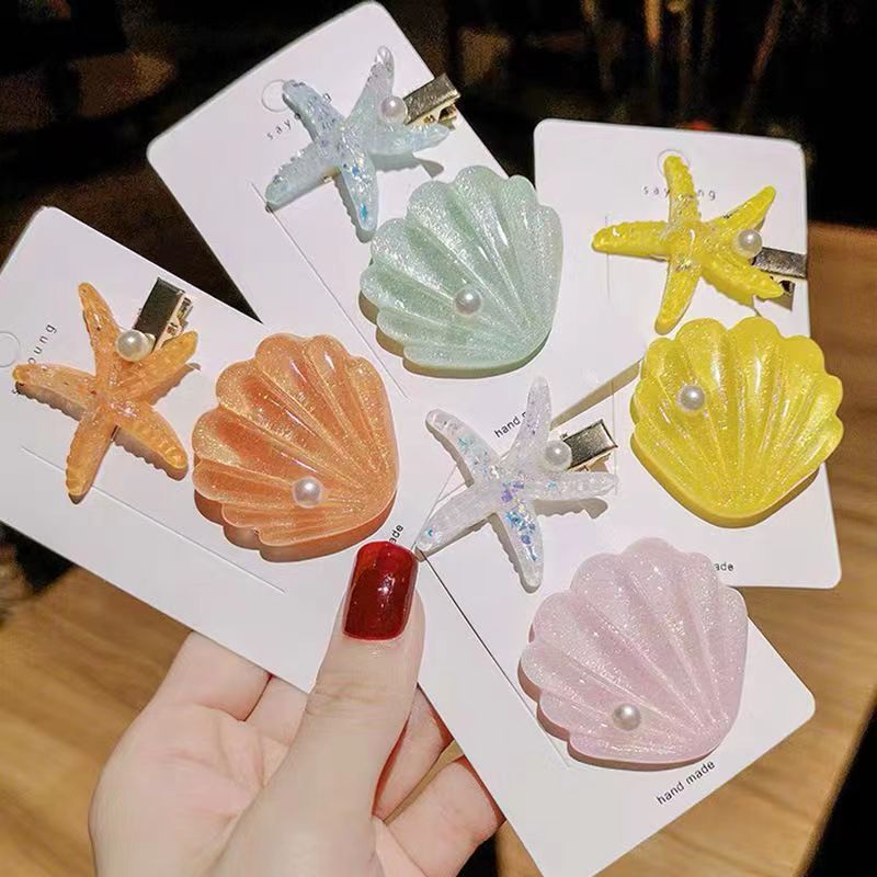 Cute Sweet Women's Mouth Starfish Shell Plastic Hair Clip display picture 1