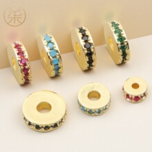 18Kͭ�ƽ�߱�ɫ���ɫ�ʯֱ�и�Ƭ��Ȧ��Ƭdiy�ֹ�������Ʒ���