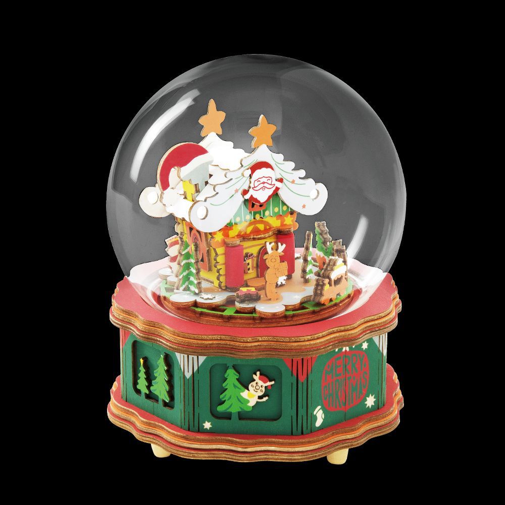 If you come to the Christmas tree music box diy handmade music box assembled building blocks children's New Year decoration ornaments gift
