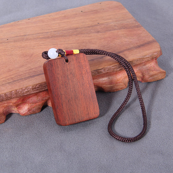 Ebony Rosewood Rosewood lucky card pendant laser carved word pendant blank wooden card material handle