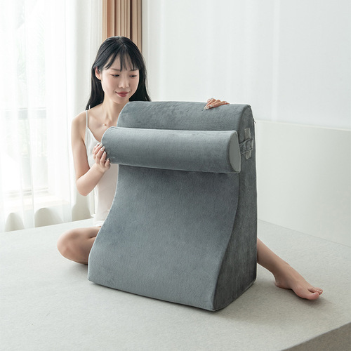 Memory foam bedside cushion with large backrest for pregnant women after surgery, pillow for the elderly on the bed, couple pregnancy cushion, nap triangle cushion