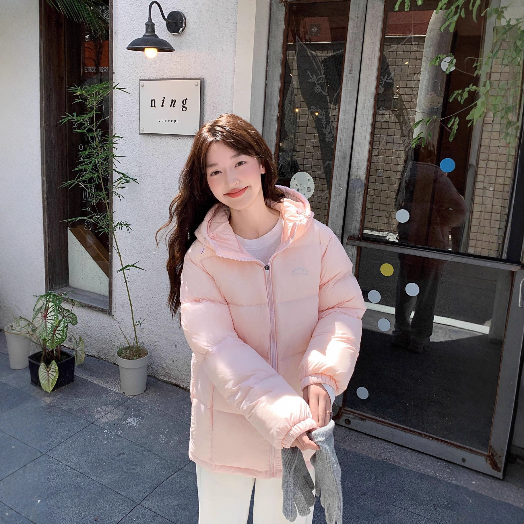 伊茉明mo情侣款90白鸭绒羽绒服女短款2025新款小个子90绒面包服女