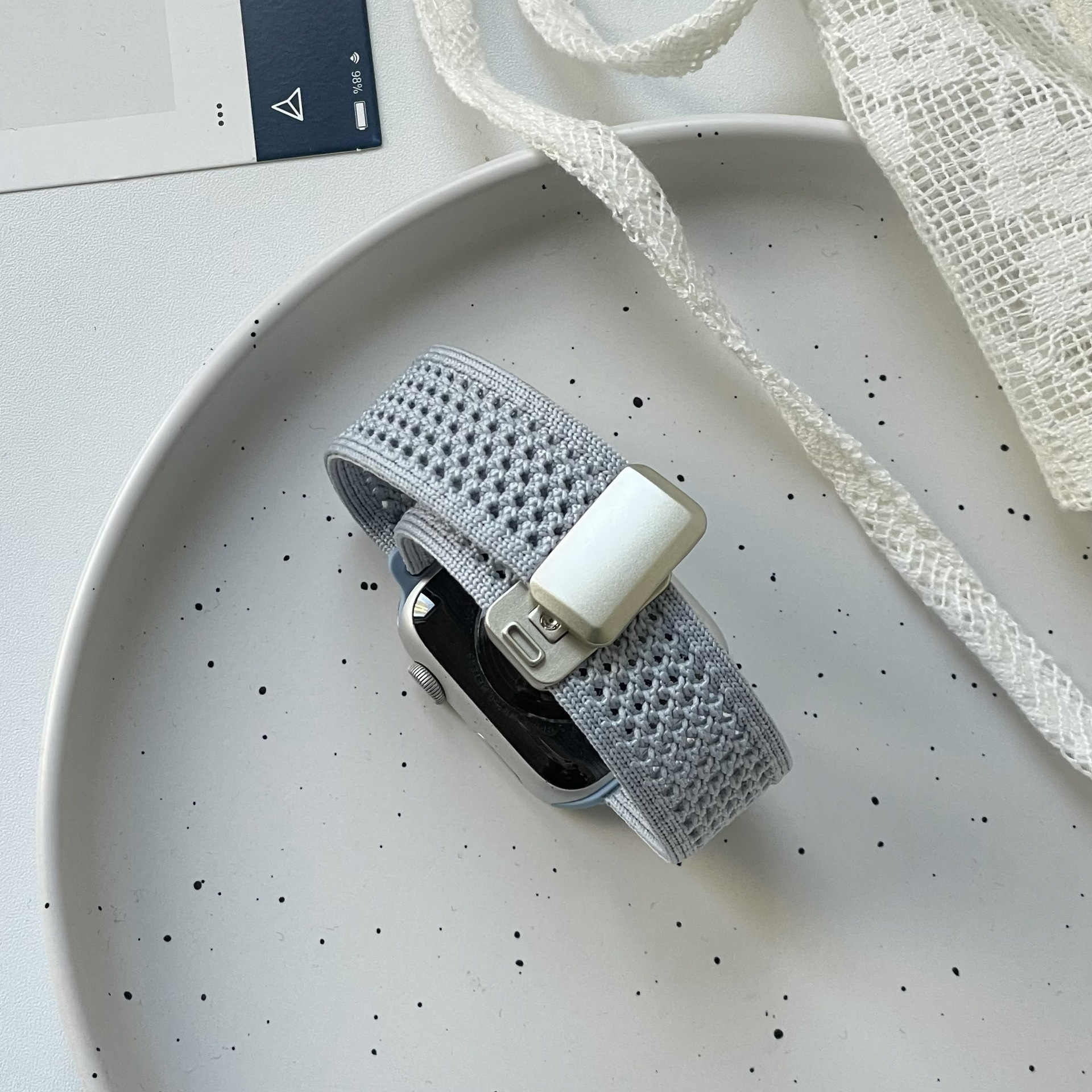 35g Weight Apple Smart Watch Magnetic Strap Classification Nylon Material Solid Color Pattern Fashion style Style Fashion Style Solid Color Apple Smart Watch Magnetic Strap 14