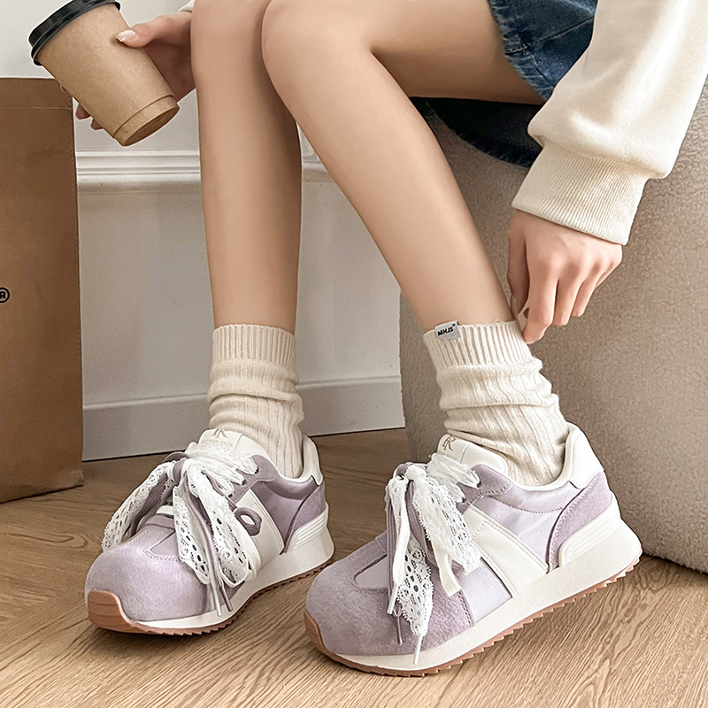 Ballet de encaje no-pantalón Argan De zapatos de entrenamiento 2025 nuevo estilo primavera y otoño con pantalones de piernas largas zapatillas deportivas púrpura image 4