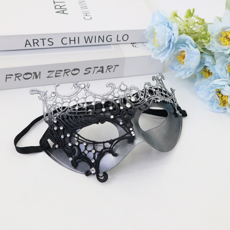 Venecia baile de máscaras de diamantes de un solo ojo máscara de cabeza plana mitad cara princesa sexy espectáculo de fiesta máscara de ojos