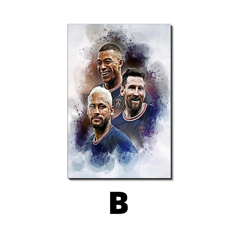 Estrella del fútbol Messi Decoración Pintura Carteles Copa del Mundo Deportistas Sala de estar Dormitorio Paredes Pintura en lienzo Jet