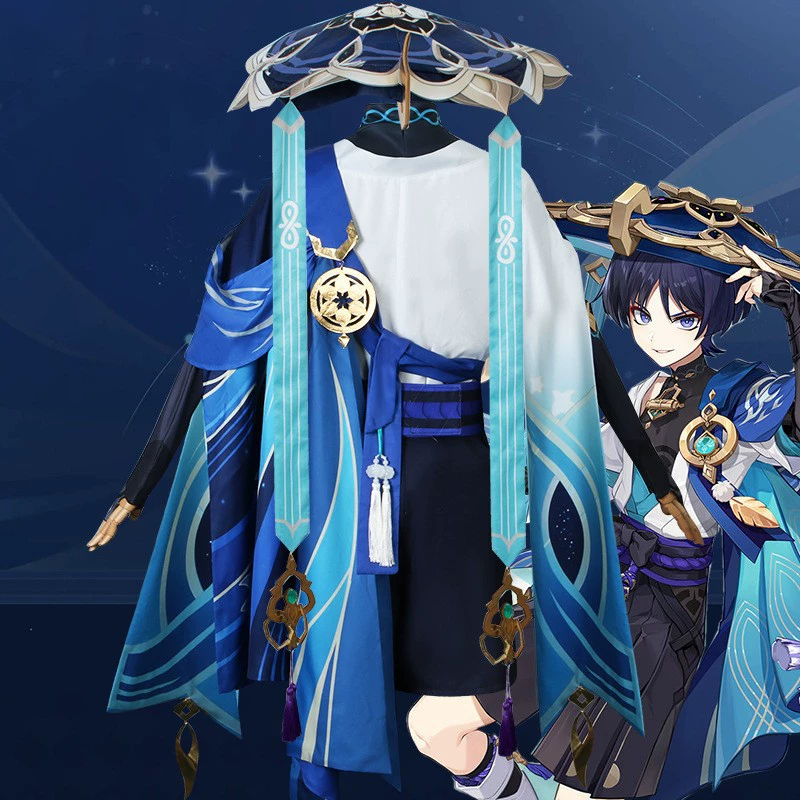 Cos Cosmet Wanderer персонаж из Genshin Impact, костюм косплей, небо Wanderer COS сервер аниме игра C C сервис мужской полный комплект
