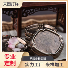 景德镇杯垫窑变金属釉茶托沙金釉杯托粗陶跨境日式工厂一件代发