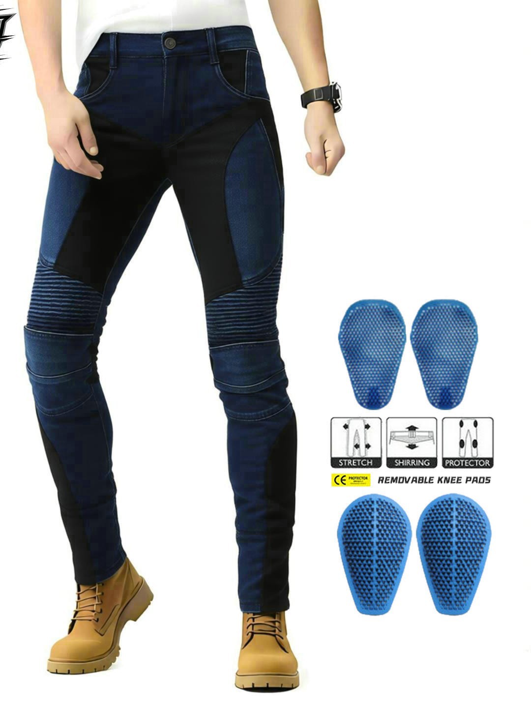 Pantalones vaqueros de la motocicleta de los hombres y las mujeres de verano de malla transpirable pantalones de la motocicleta pantalones de ciclismo al aire libre resistente a la caída CE de silicona equipo de protección