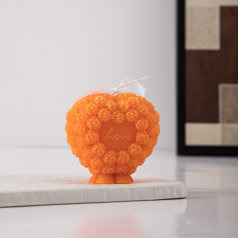 ins día de San Valentín rosa amor vela de banana DIY rosa vela hecha a mano adornos creativos para el hogar