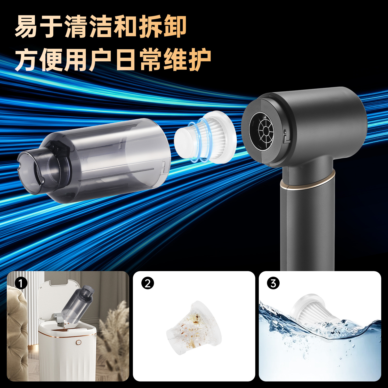 Cross-Border Car Small High-Power Car Vacuum Cleaner Wireless Handheld Suction and Blowing All-In-One Home Car Vacuum Blower