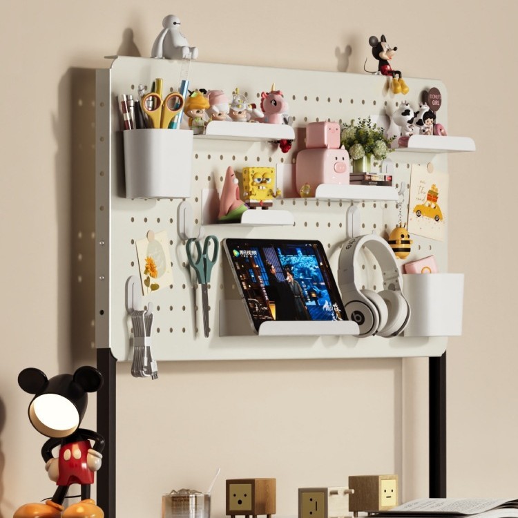 穴あきボードデスクトップ家庭用壁掛け式デスク寮用自立型収納棚テーブル整理棚穴あけ不要