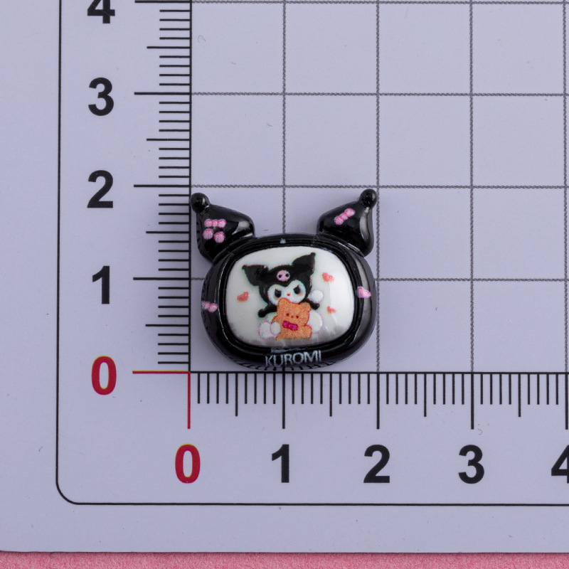 Dibujos Animados sanliou coolomi negro púrpura serie accesorios de resina DIY crema pegamento caja del teléfono accesorios para el cabello material hecho a mano