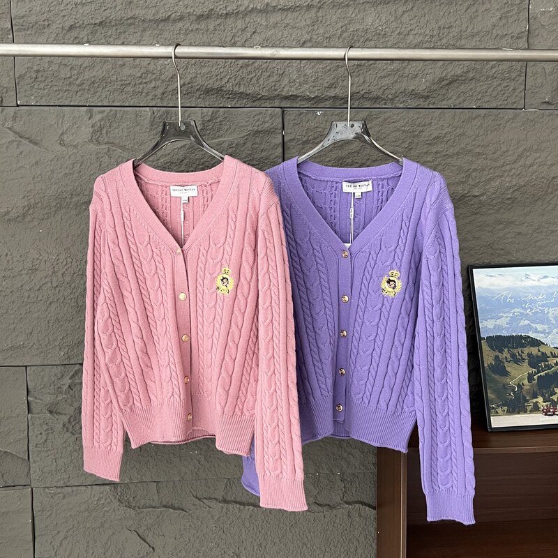 Women's Sheep Wool Knitted Cardigan 2025 Autumn College Style Sweater Ttck254902P Women's Sheep Wool Knitted Cardigan 2025 Autumn College Style Sweater Ttck254902P