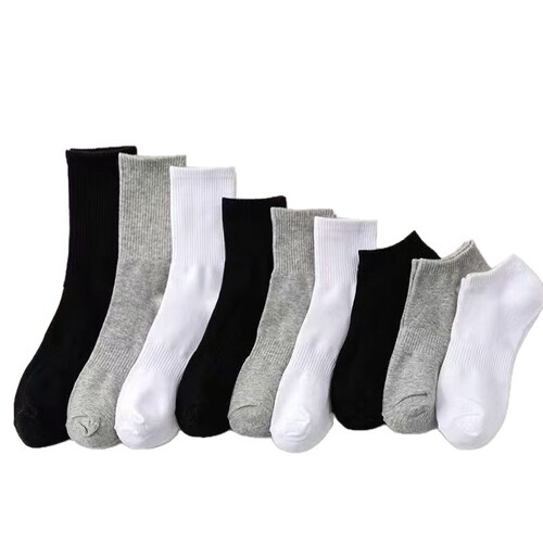 【Xinjiang Cotton】Men's and Women's Cotton Socks, Short and Long Solid Color Sports Socks, Antibacterial and Deodorizing Mid-Calf Socks