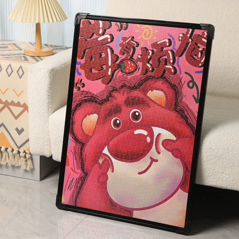 Puzzle mounting frame × cm drawing frame photo frame, hanging wall size black and white framework