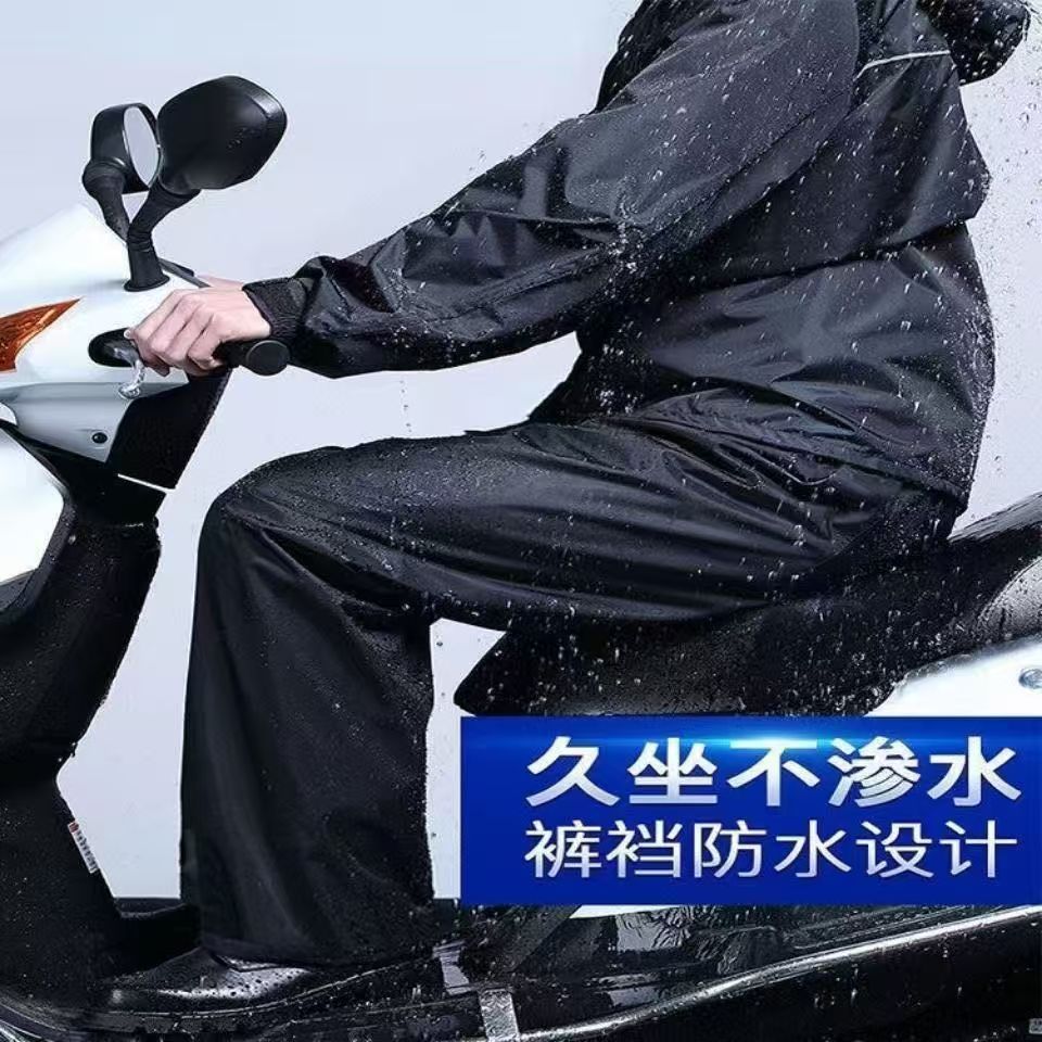 Regenjacken- und Regenhosensatz Großhandel Ganzkörper-Sturzregen-Arbeitsschutz Motorrad-Lieferdienst-Radfahren Reflektierender zweiteiliger Regenmantel