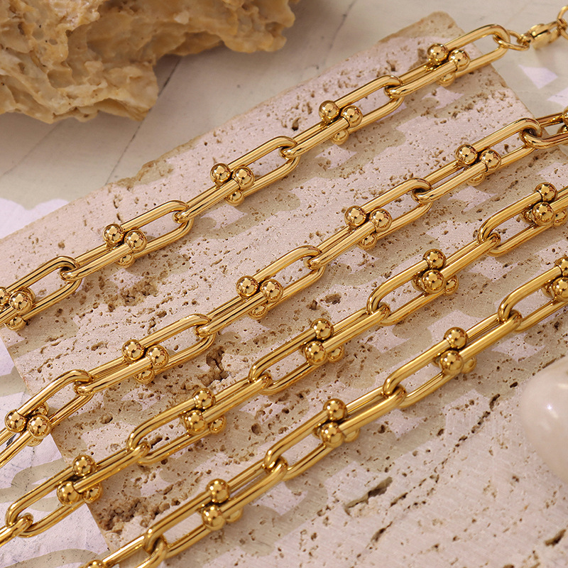 Europa y América ins joyería hip hop diseño de moda en forma de U collar de la hebilla de La Herradura personalidad de moda pulsera traje de joyería