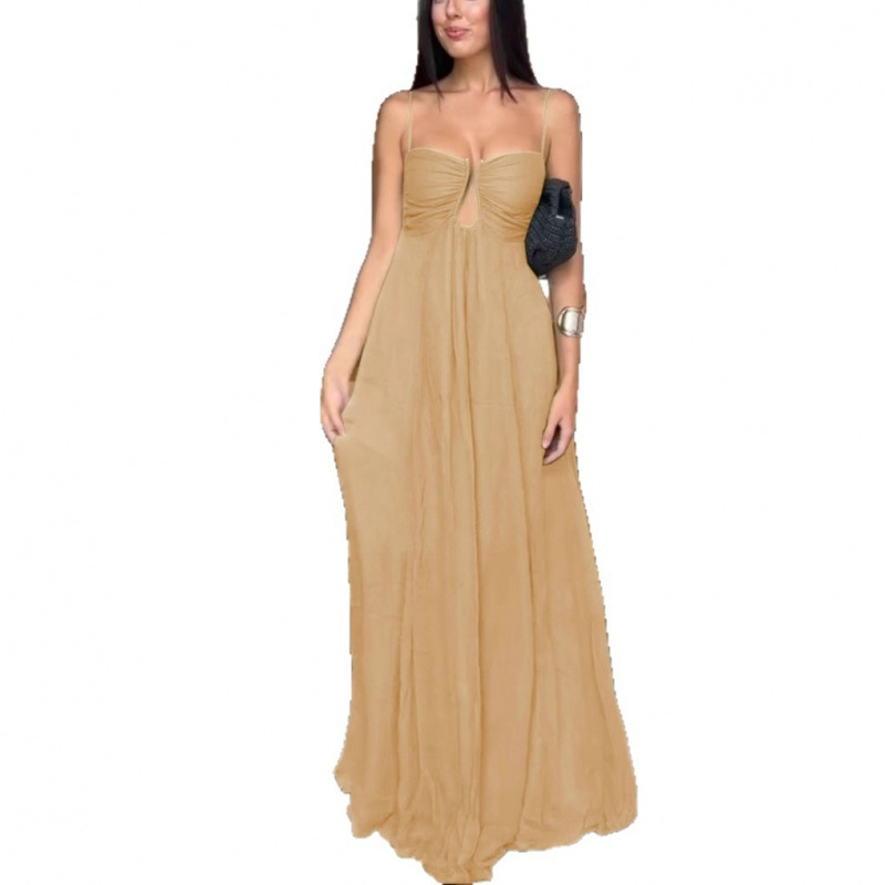 Sexy Sling Design Holiday Swing Maxi Dress