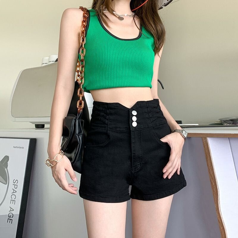 Hot Girl Denim Shorts for Women, Summer 2026 New Style, Straight Ultra-Short Pants for Slightly Chubby Girls, Slimming Mma-Style Hot Pants