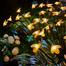 彩灯太阳能led灯户外草坪灯蜜蜂造型花园庭院装饰灯萤火虫地插灯