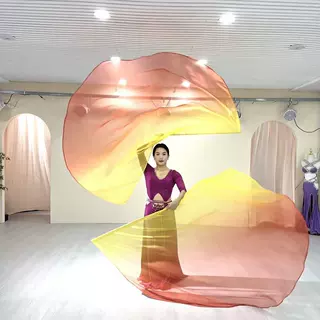 新款旗舞蹈领队道具表演服饰赞美渐变旗帜多色甩旗伸缩棍舞蹈配饰