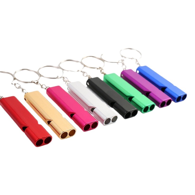 Aluminum Alloy outdoor survival whistle fire emergency super loud life whistle metal three-tube whistle treble survival whistle