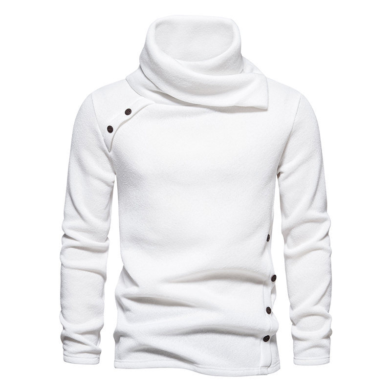 Pull tricoté de style américain pour homme, nouvelle collection automne et hiver, couleur unie, col montant_voghion.com