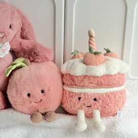jellycat新品趣味蜜尔桃子蛋糕现货跨境热门玩偶毛绒公仔可