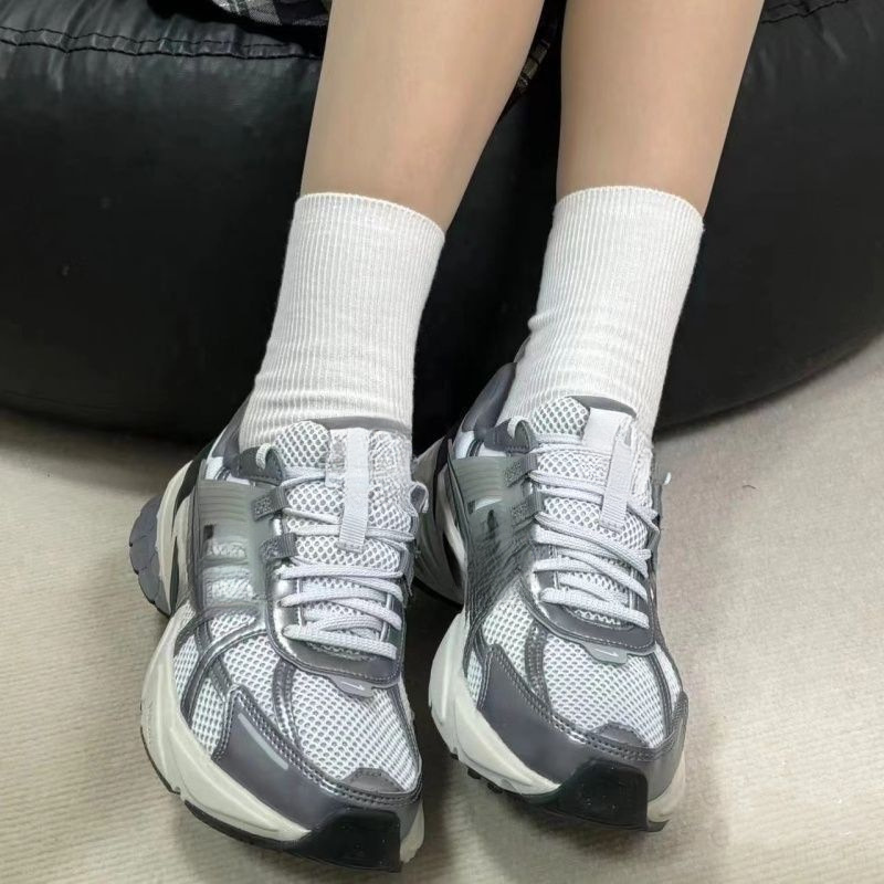 纯原V2K跑步鞋夏秋季新款白银男女透气老爹鞋休闲复古情侣运动鞋