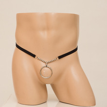 欧美专供男性情趣t字裤 挂臀圆环情趣内衣镂空免脱男性感情趣内裤