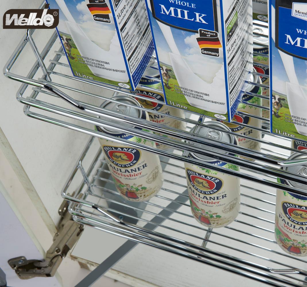 Welldo纬东 厨房地柜联动拉篮地柜开门式双层联动收纳拉篮