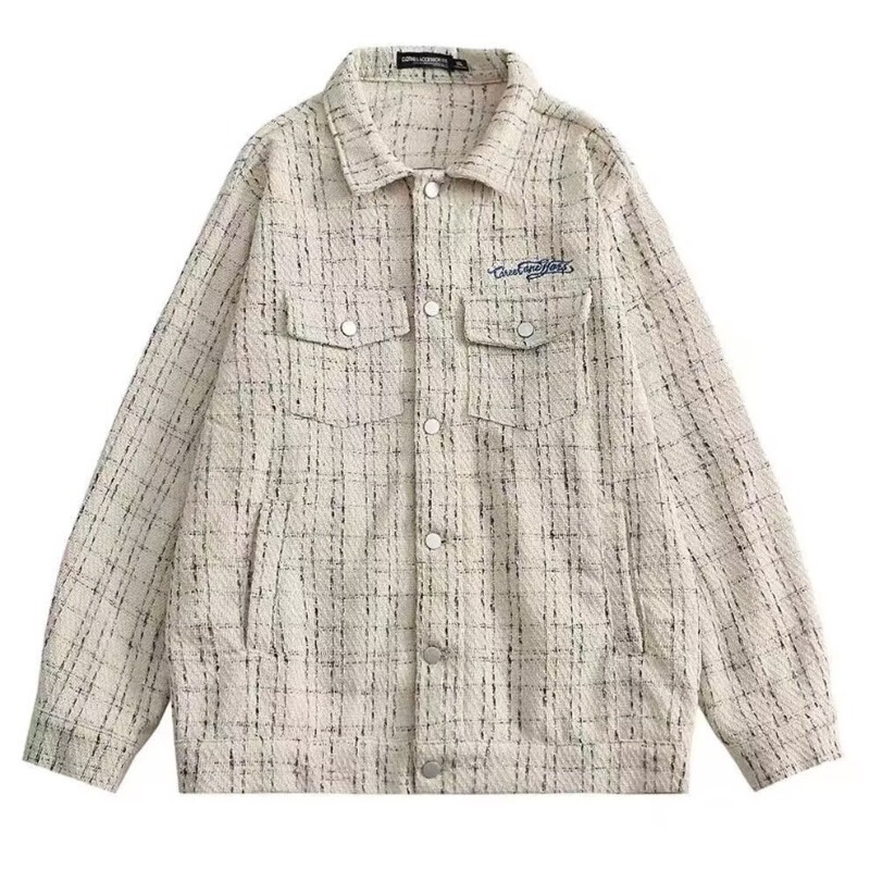 Chanel Style Shirt Jacket Men's Spring and Autumn Ins Fashion Brand Handsome Boyfriend Style High Street Loose All-match Couple Jacket