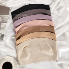 Cross-border Plus-Size Non-Slip Girls' Bra, Sexy Seamless Ice Silk Padded Push-Up Gathered Style, Wire-Free Design for Women