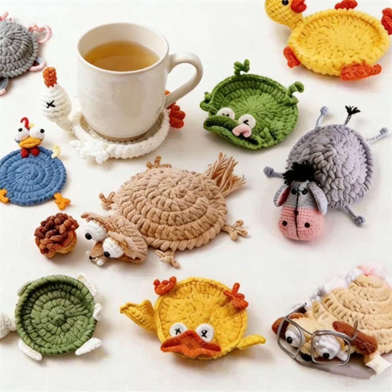 Little turtle and little mouse coasters