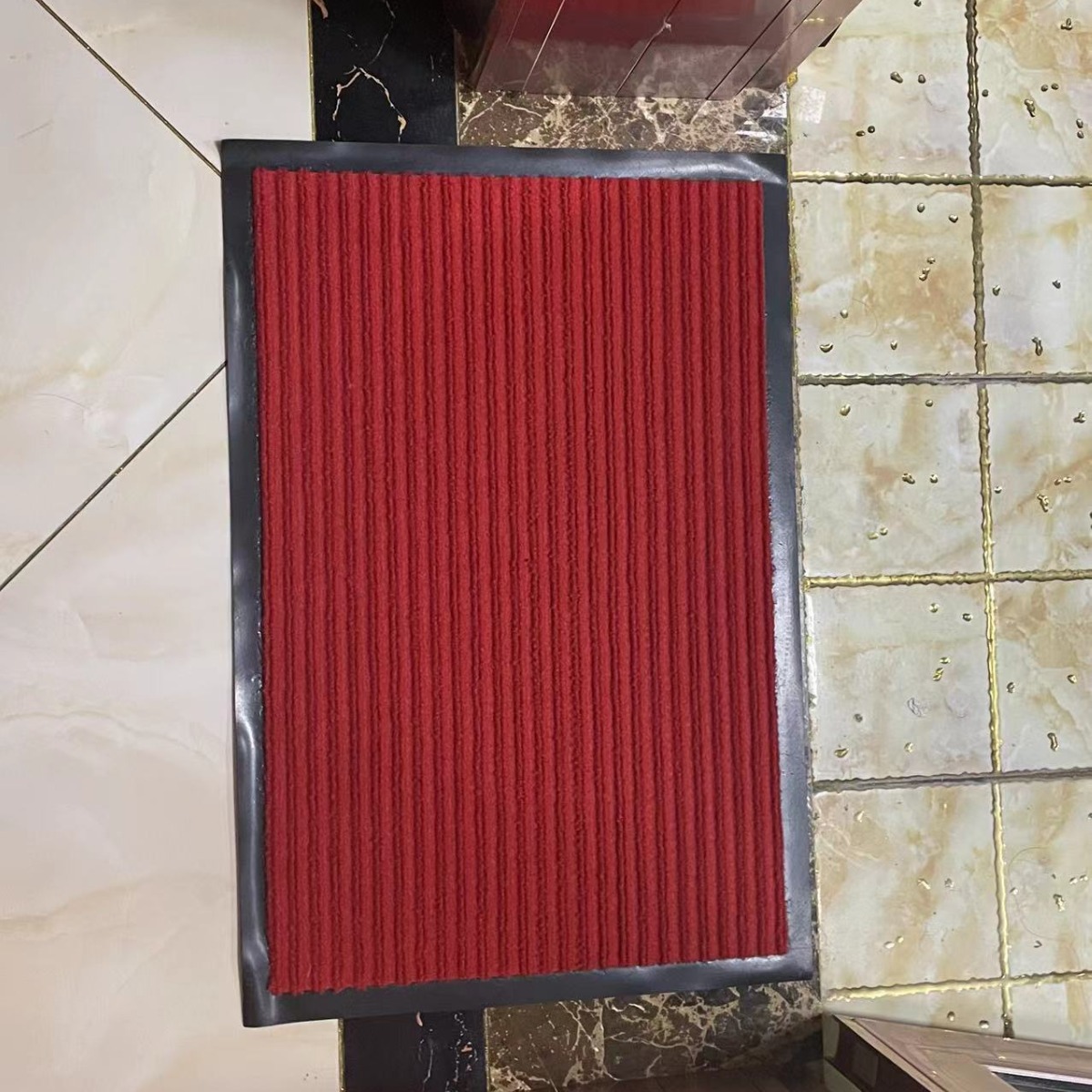 더블 스트라이프 엔트리 도어 바닥 매트 사무실 홈 주방 욕실 미끄럼 방지 PVC 상점 카펫 미끄럼 방지 매트