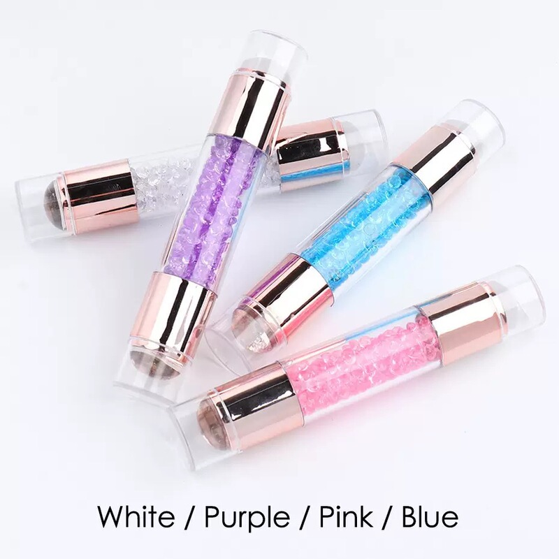Cross-Border Supply Nail Art Tools Ins Acrylic Rhinestone Double-Ended Silicone Nail Template Stamp Transfer Pen Nail
