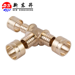 Floor heating pipe fittings PEX joint brass reducing tee slip tight joint Spain AENOR South Africa SABS